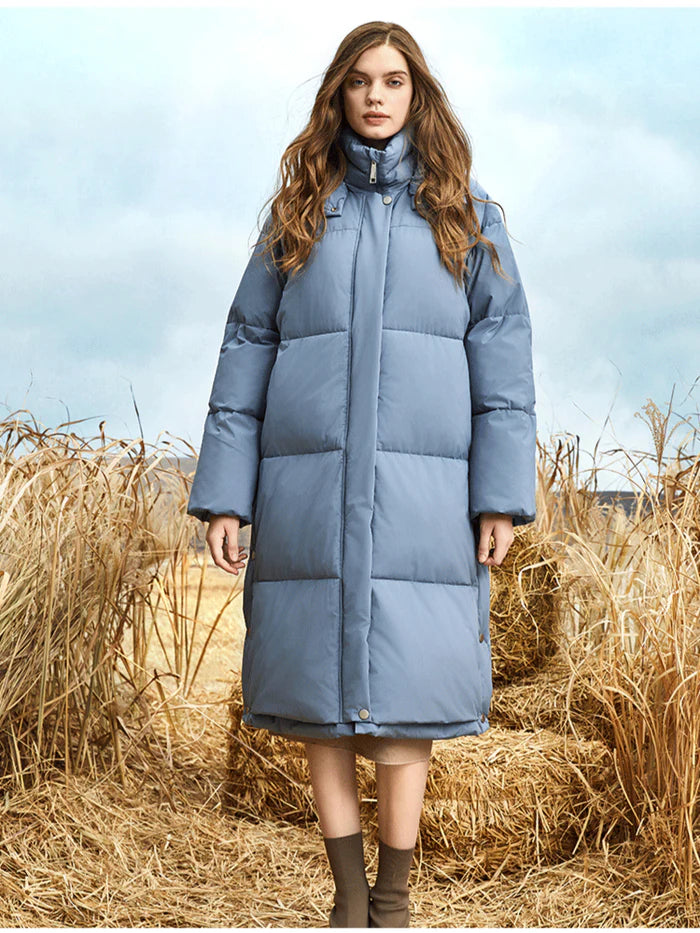 Długa kurtka puchowa damska