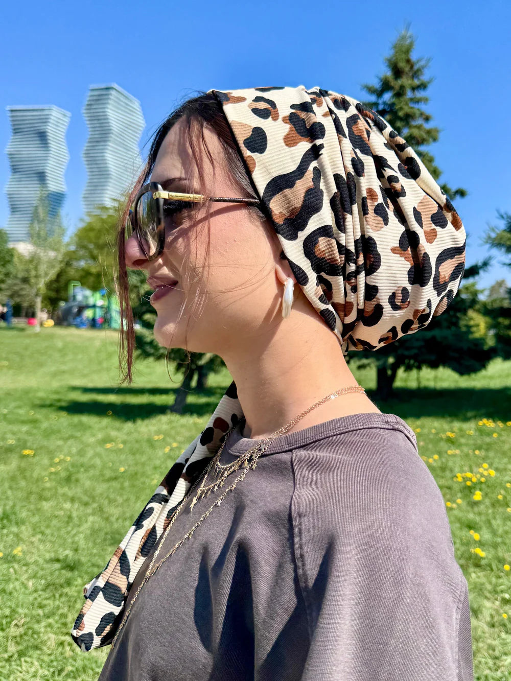 Koszulka żebrowana Beanie Wrap - Drukowana