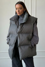 Klasyczna, warstwowa kamizelka puchowa damska