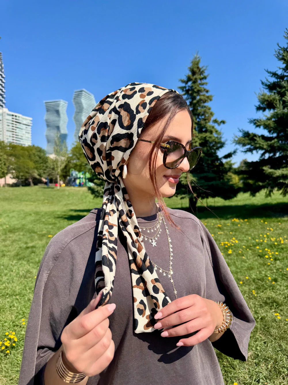 Koszulka żebrowana Beanie Wrap - Drukowana