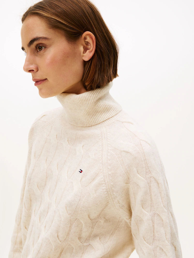 Tommy Hilfiger Cable Knit Soft Wool Relaxed Jumper