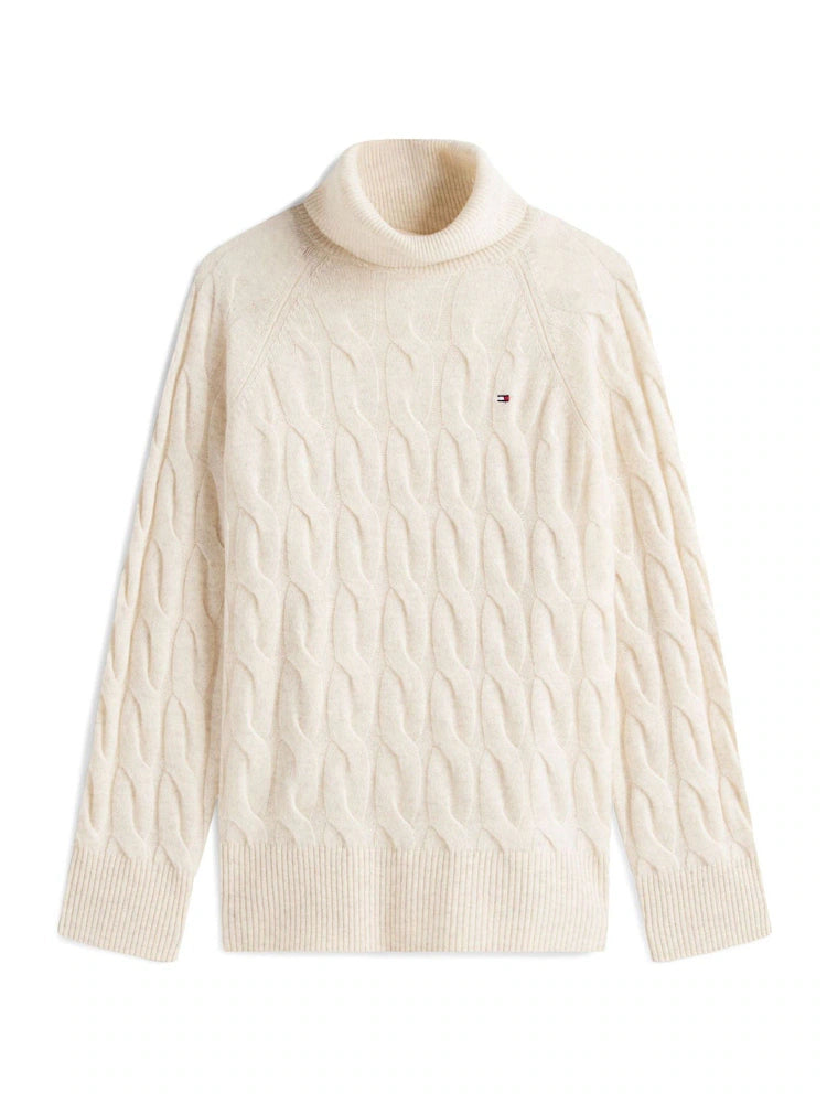 Tommy Hilfiger Cable Knit Soft Wool Relaxed Jumper