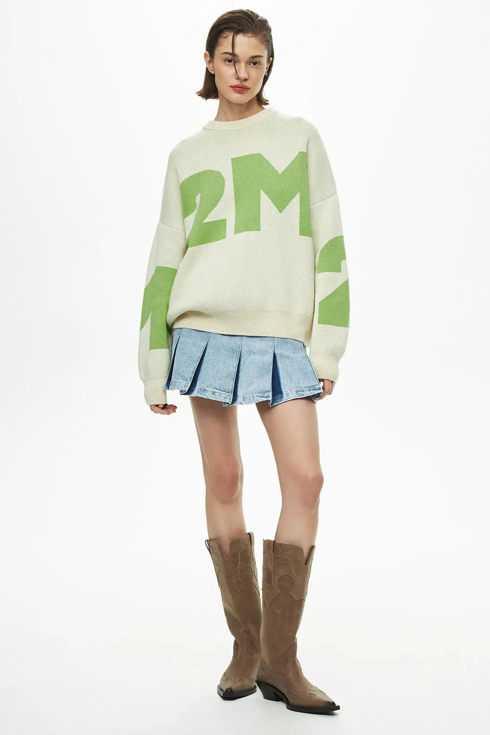 Damski sweter oversize z grafiką