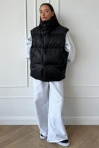 Klasyczna, warstwowa kamizelka puchowa damska