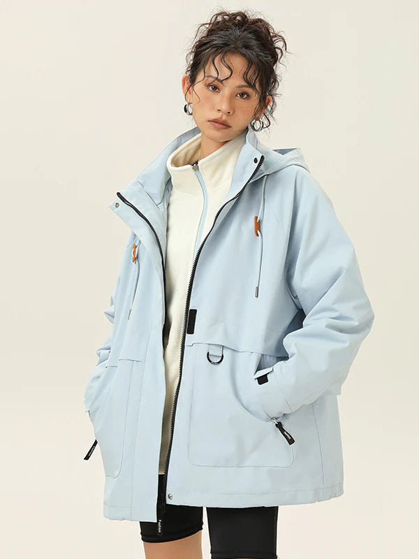 Kurtka uniwersalna z kapturem i oversize'owym krojem