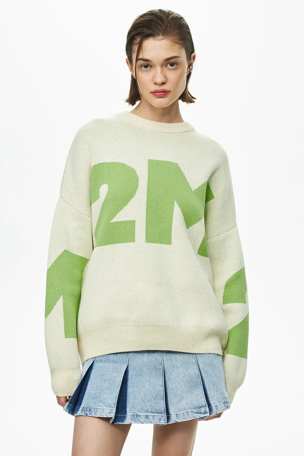 Damski sweter oversize z grafiką