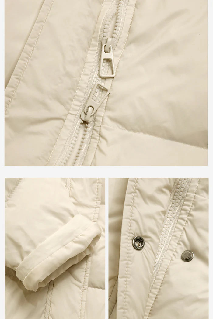 Damska zimowa kurtka puchowa z długim golfem