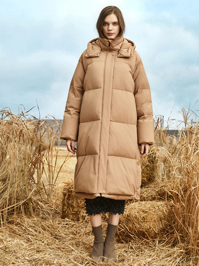 Długa kurtka puchowa damska