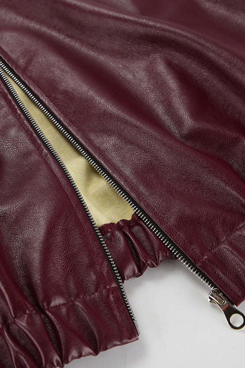 Elegancka, miejska, oversize'owa skórzana kurtka